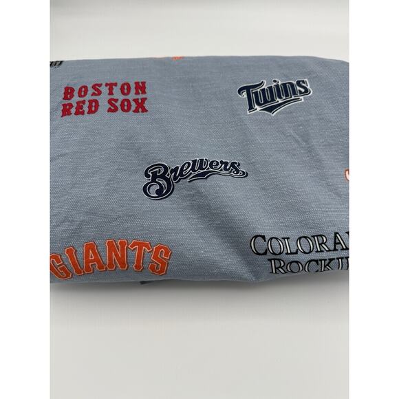 POTTERY BARN TEEN MLB National League Baseball Logo FULL Flat Sheet - Picture 5 of 7